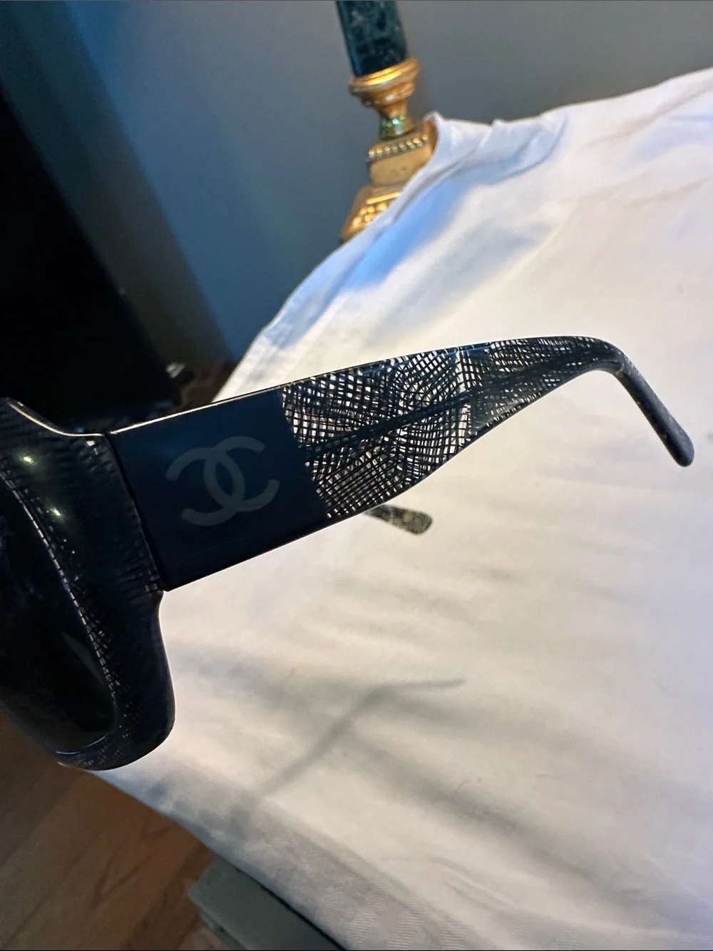 Black Chanel Designer-Style Women's Sunglasses with Logo Accent